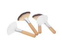 Warmhm 4pcs Fan Makeup Brush for Facials Highlighter Brush Soft Bristles Powder and Setting for Face Makeup Tools