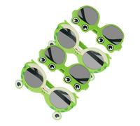 Warmhm 4pcs Frog Shaped Plastic Sunglasses Lightweight Tropical Party Eyewear for Birthday Beach Luau Photo Booth Fun Accessories for Boys