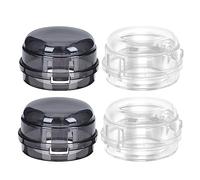 Warmhm 4pcs Gas Cooker Knob Protective Covers Heat Resistant Plastic Safety Switch Caps for Stove Knobs to Prevent Children from Opening the Stove in Kitchen