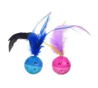 Warmhm 4pcs Interactive Cat Balls with Built Bell Pet Supplies for Indoor Cats Healthy Playtime Design Blue Pink