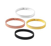 Warmhm 4pcs Men's Adjustable Metal Spring Bracelets Elastic Cuff Bangles Strong Hold Fashion Jewelry for Casual Wear