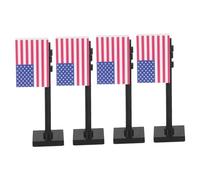 Warmhm 4pcs Miniature American Flags Soldier Building Blocks Set Independence Day Themed Army Action Figures Playset for Enhance Imaginative Play and Holiday Atmosphere