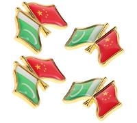 Warmhm 4pcs Pakistan China Friendship Flag Lapel Pins Sturdy Metal National Flag Brooches Patriotic Country Badge for Clothing Suits Accessories Cultural Symbol of Unity
