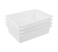 Warmhm 4pcs Pretend Kitchen Sink Set with Rectangular Plastic Basin, Realistic Sink Play Accessories for Boys and Roleplay, Sturdy Kitchen Pretend Play Model for