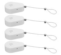 Warmhm 4pcs Retractable Anti-theft Cable Lock Box with 1m Steel Wire, White Automatic Safety Tether for Laptop Security and Electronics Display Protection