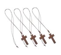 Warmhm 4pcs Retro Religious Pendant with Cord Design Versatile Bible Verse Jewelry for Men and Women for Parties and