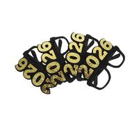 Warmhm 4pcs Shaped Photo Party Glasses Lightweight Plastic Eyeglasses for Years Eve Celebration Vibrant Black Gold Glitter Frame Party Favors and Photo Booth Props
