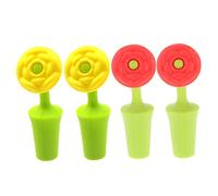 Warmhm 4pcs Silicone Rose Wine Bottle Stoppers Air Tight Beverage Sealers for Bar Party Flexible Reusable Floral Design with Red and Yellow Rose Closures
