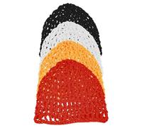 Warmhm 4pcs Sleeping Hair Net Crochet Cap Polyester Reusable for Nighttime Use and Meditation, Minimises Morning Detangling, for Curly Hair