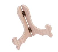 Warmhm 4pcs Tea Biscuit Dish Easel Rack Wooden Display Stand Folding Plate Holder Ideal for Home Party Shop Decor