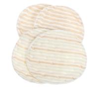 Warmhm 4pcs Washable Cotton Breast Pads for Women Reusable Feeding Pads with Thickened Design Leak Comfortable Lightweight for Breastfeeding Moms Stripes