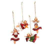 Warmhm 4pcs White Angel Pendant Christmas Tree Hanging Ornaments Xmas Tree Angel Pendants Small Christmas Decorations