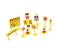 Warmhm 5 set Road Signs Plastic Traffic Scene Model Educational DIY Signposts for Learning and Micro Landscape Decoration