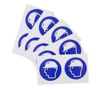 Warmhm 5 Sheets High Visibility Safety Helmet Stickers Weather-Resistant Hard Hat Warning Decals for Construction Industrial Machinery Self-Adhesive Labels with Global Safety Symbols