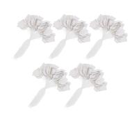 Warmhm 500pcs Fan-Shaped Price Tags with String, Silver Edge Paper Hang Tags for Jewelry and Clothing Pricing, Small Stocking and Bracelet Labels for Retail Marking