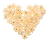 Warmhm 50pcs Floral Decor Charms DIY Accessory Lovely Polyester Repairing Easy to Use for Clothing and Hairpins to Decorate Your Pants and Backpack