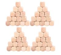 Warmhm 50pcs Handmade Graffiti Dice Blank Wooden Dice DIY Cube Dices DIY Wood Cubes Wood Craft Supplies Wooden Blocks Craft Unfinished Square Blocks for Crafting Khaki