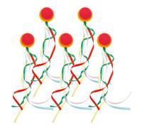 Warmhm 5Pcs Car Antenna Decorations Rainbow Streamer, Vehicle Antenna Ball Set for Suv Truck Exterior, Auto Aerial Flag Ribbon for Parade and Car Exterior Styling