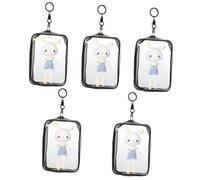 Warmhm 5pcs Clear Figure Display with Keychain Portable Transparent Doll Storage Zipper Design for Easy Access for Dolls Figurines and Boxes Versatile Storage