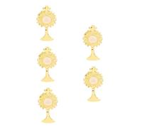 Warmhm 5pcs Gold Tone Chalice Cross Lapel Pin for First Holy Communion Catholic Religious Breastpin with Elegant Design Meaningful Baptism and Confirmation Ceremonies