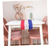 Warmhm 5pcs Independence Day Table Runner American Flag Design Non Slip Cotton Linen Table Cover for Holiday Dining Party Decoration