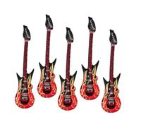 Warmhm 5pcs Inflatable Flame Guitars with Safety Valve Realistic Rock Star for Boys and Party Decorations Musical Instrument Props for Rock and Roll Events