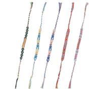Warmhm 5Pcs Nepalese Hand Knitted Wrist Chain Set Hand Woven Mixed Color Ethnic Style Bracelets for Men and Women Fashion Rope Wrist Strap for Casual and Travel Use