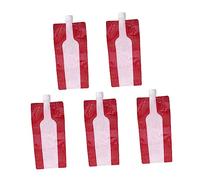 Warmhm 5pcs Portable Wine Pouch Folding Wine Storage Bags for Easy Beverage Transport Food Grade Plastic Drink Carrier with Funnel Opener