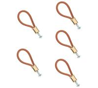 Warmhm 5pcs Rustic Rope Handle Barn Door Handle Leather Cabinet Pull Knob for Interior Door Decor