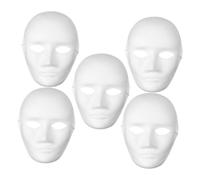Warmhm 5pcs White DIY Craft Masks Paintable Blank Masks for Comfortable Lightweight Design for Parties Creative Activities Masquerade Fun Safe Paper Material for Group Use