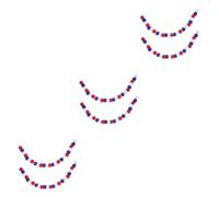 Warmhm 6 pcs Patriotic Pompom Ball Garland Red White Blue Pompom Pendant Festival Decoration for Independence Day Party Home Celebration