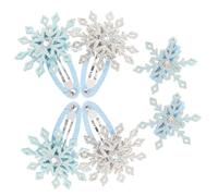 Warmhm 6 pcs Snowflake Hair Clips for Little Cute Non Slip Hair Accessories Durable Decorative Clips with Blue and Silver Snowflake Design Safe and Gentle Hold for Everyday Use