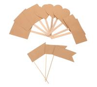 Warmhm 60pcs Cake Decoration Insert Cake Toppers Happy Birthday Blank Cupcake Appetizers Blank Food Labels Birthday Toppers for Cakes Cake Decorating Accents Kraft Paper Light Brown