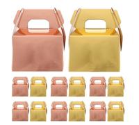 Warmhm 60pcs Handheld Wedding Favor Boxes Small Gold and Rose Gold Candy Containers Portable Treat Packaging for Cookies Chocolates Crafts Elegant Party Decorations for Weddings and