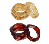 Warmhm 6pcs Chunky Irregular Acrylic Bangles for Women in Light and Brown Geometric Wide Bracelets for Party and Everyday Wear Stackable Wristbands with Modern Stylish Design
