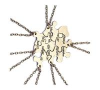 Warmhm 6pcs Creative Puzzle Friendship Necklace Set Six Petal Pendant Jewelry Symbolic Neck Decoration for Friends Stylish Sisters Graduation Season Accessory