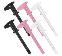 Warmhm 6pcs Eyebrow Measuring Ruler Plastic Calipers Accurate Measurement Tool for Tattoos and Eyebrow Makeup Personal Home Use Brow Mapping Accessories