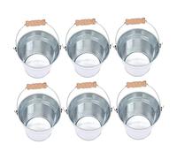 Warmhm 6Pcs French Fries Buckets with Handle Stylish Tinplate Snack Containers for Parties and Dine Food Holders for Fries and Snacks