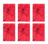 Warmhm 6pcs Paper Gift Bag Valentine's Day Treat Bag with Handle, Red Paper and Polyester Rose Packing Pouch for Wedding Anniversary and Proposing Marriage