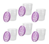 Warmhm 6Pcs Reusable Plastic Moisture Absorber Empty Storage Boxes with Purple Lids for Closet Bathroom Dehumidifier Replacement, Leak Proof Mini Humidity Absorbing Containers for Home