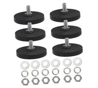 Warmhm 6pcs Rubber Coated M6 Threaded Mounting Base Magnetic Mount Holder for Light Bars and Mounting Hardware Devices Black Wear-resistant and Easy to Install