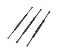 Warmhm 6pcs Stainless Steel Earwax Removal Set Black Earwax Remover Tools for Home Use with 3 Pieces Per Box and 2 Boxes Per Set, Sturdy Earwax Removal Kit for Family Ear Care