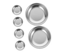 Warmhm 6pcs Stainless Steel Tea Bag Holder Round Teabag Coaster Tray with Drip Catcher Rust Resistant Tea Bag Rest for Kitchen