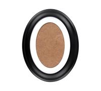 Warmhm 7 Inch Classic Oval Photo Frames Wood Picture Frame Oval Shape Wooden Classic Wall Hanging Photo Frame for Office Living Room (Black)