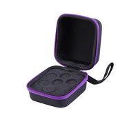 Warmhm 7-Slot 5ml Essential Oils Storage Holder Eva Carrying Case Purple Zipper Shockproof Roller Bottle Organizer for Aromatherapy Travel