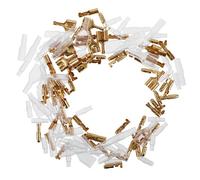 Warmhm 70 Sets Motorcycle Wiring Connectors 3.9mm Bullet Female Crimp Terminals with Insulation Covers Heavy-duty Electrical Connectors Kit for Motorbike and Vehicle Audio Installation