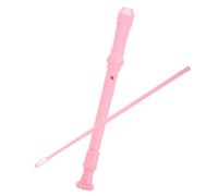 Warmhm 8-hole Pink Soprano Recorder Flute with Cleaning Rod, Beginner Musical Instrument for Teens, Includes English Manual and Black Carry Bag, Suitable for Music Classes and Learning