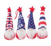 Warmhm 8 pcs Patriotic Gnome Hanging Ornaments for July Independence Day Decorations Polyester Mini Gnomes with Lanyard for Home Office Party Supplies Festive American Flag Theme