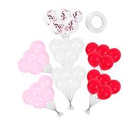 Warmhm 80pcs Valentine's Day Balloon Decoration Kit Latex Balloons in Red Pink White Pink Glitter Heart Foil Easy Inflate Background Party Layout for Wedding Anniversary Photo Props