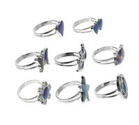 Warmhm 8Pcs Adjustable Color Change Mood Rings for Fun Cartoon Animal Finger Jewelry Boys and Reflect Your Mood with Bright Colors